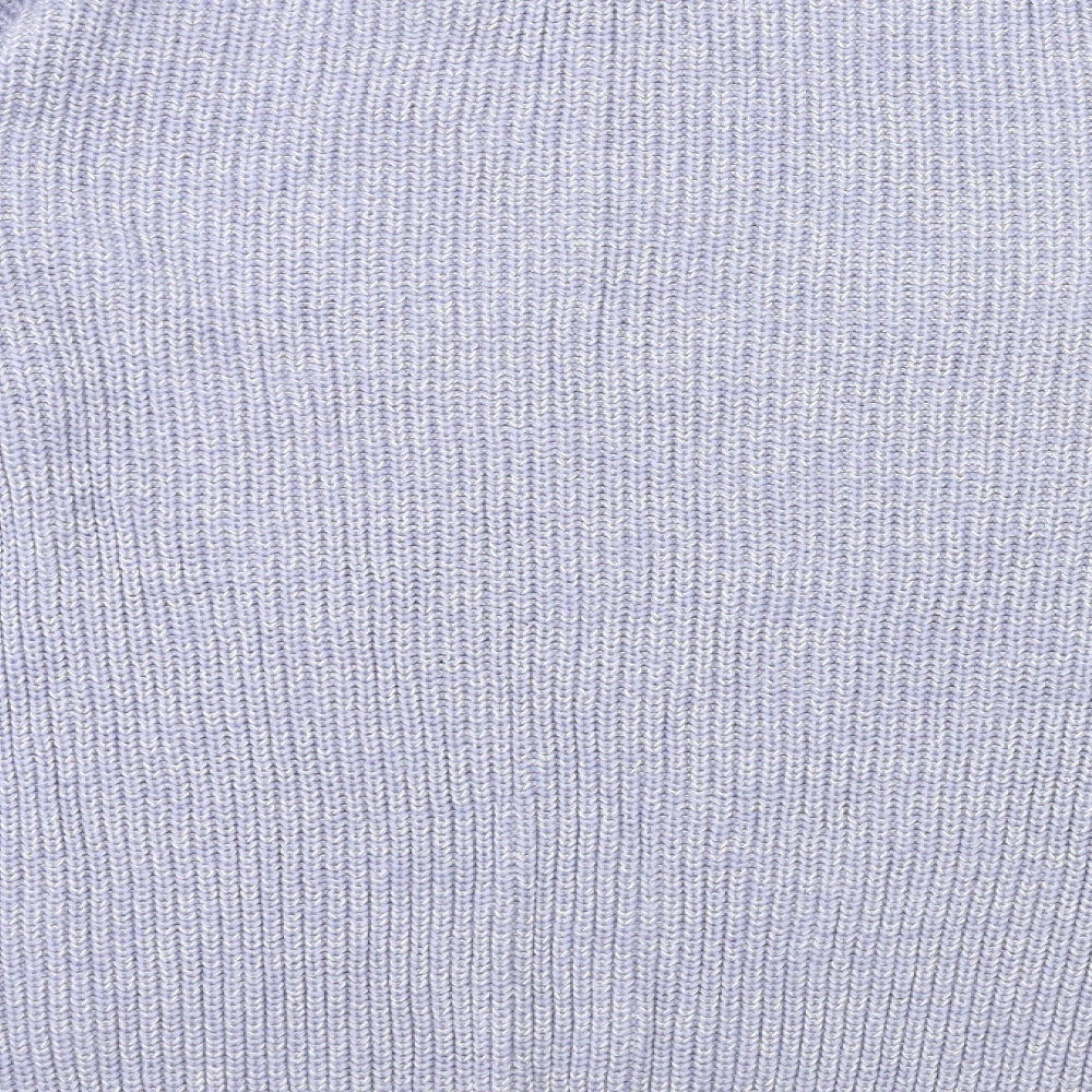 Brand and care label for Marks & Spencer women’s blue knit jumper, size M