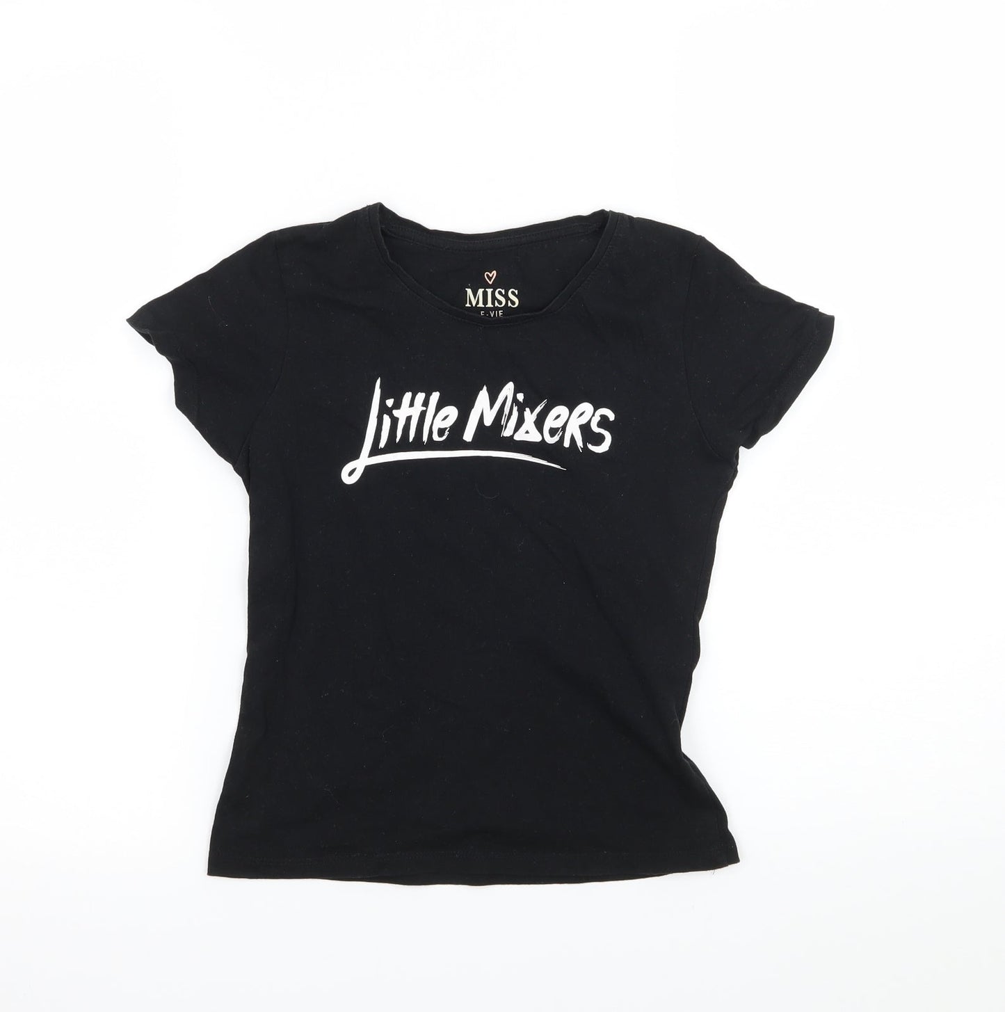 Miss E-vie Girls Black  Jersey Basic T-Shirt Size 9-10 Years  - Little Mixers