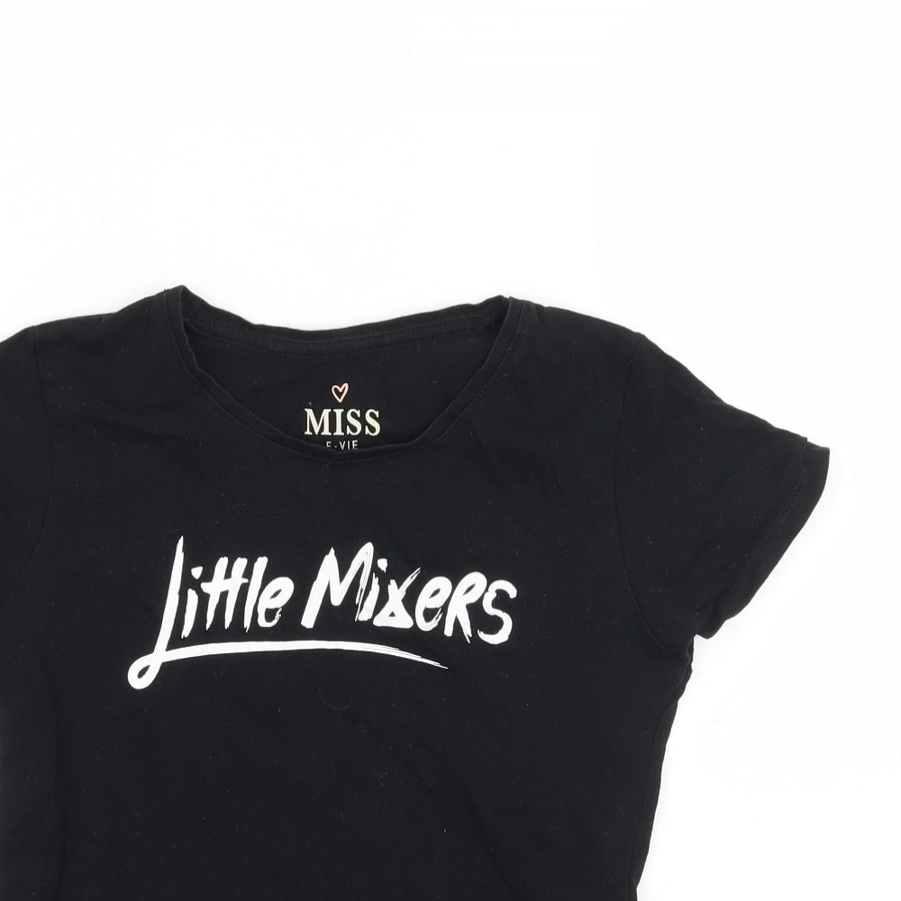 Miss E-vie Girls Black  Jersey Basic T-Shirt Size 9-10 Years  - Little Mixers