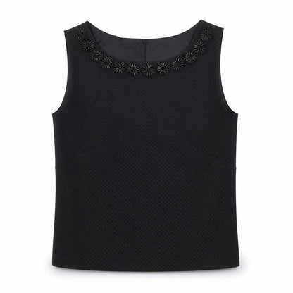 Dickins & Jones  Womens Black  Satin Basic Blouse Size 10  - open back