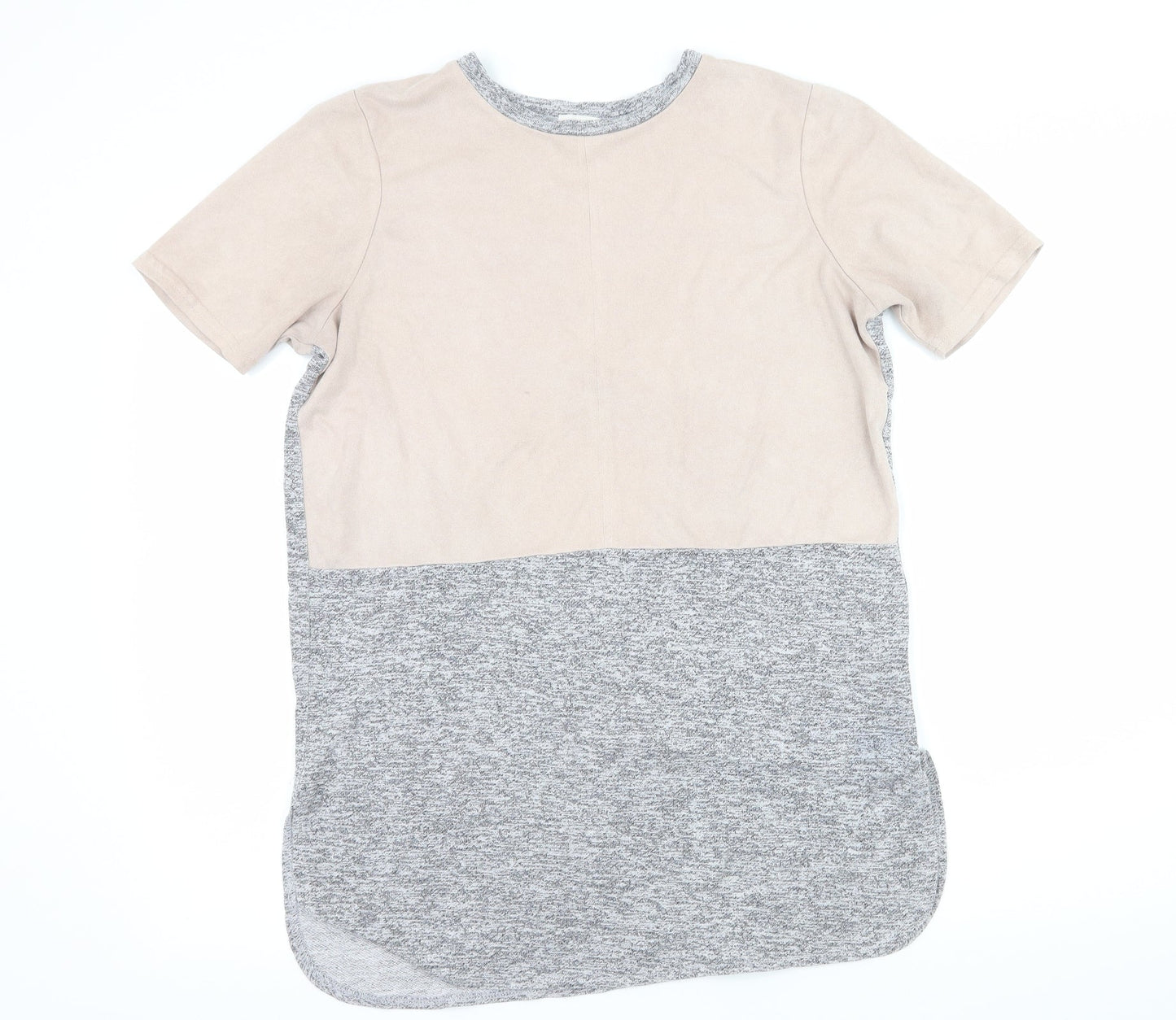 Womens UK Size 8 River Island Grey Basic T-Shirt