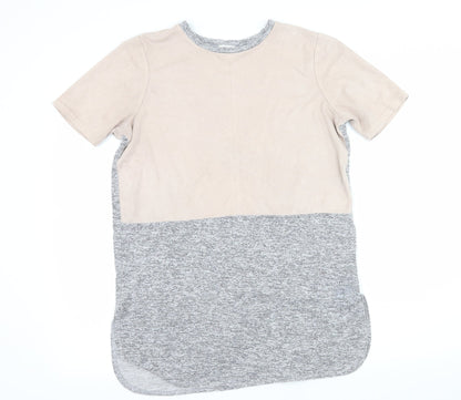 Womens UK Size 8 River Island Grey Basic T-Shirt