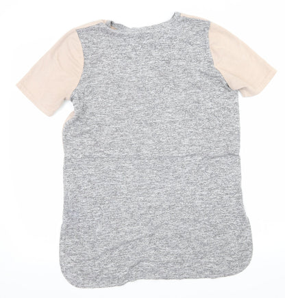 Womens UK Size 8 River Island Grey Basic T-Shirt