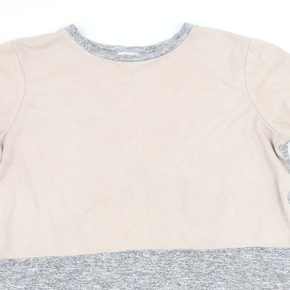 Womens UK Size 8 River Island Grey Basic T-Shirt