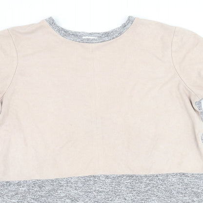 Womens UK Size 8 River Island Grey Basic T-Shirt