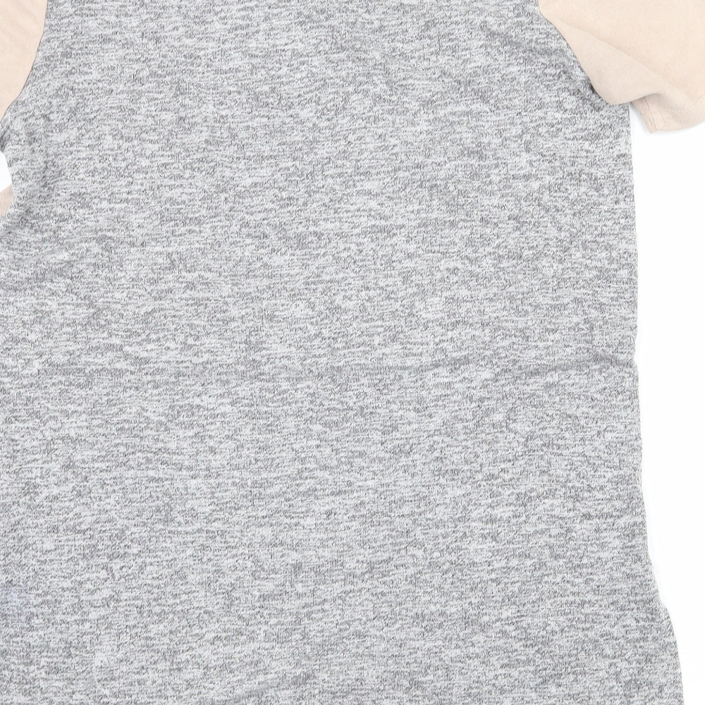 Womens UK Size 8 River Island Grey Basic T-Shirt