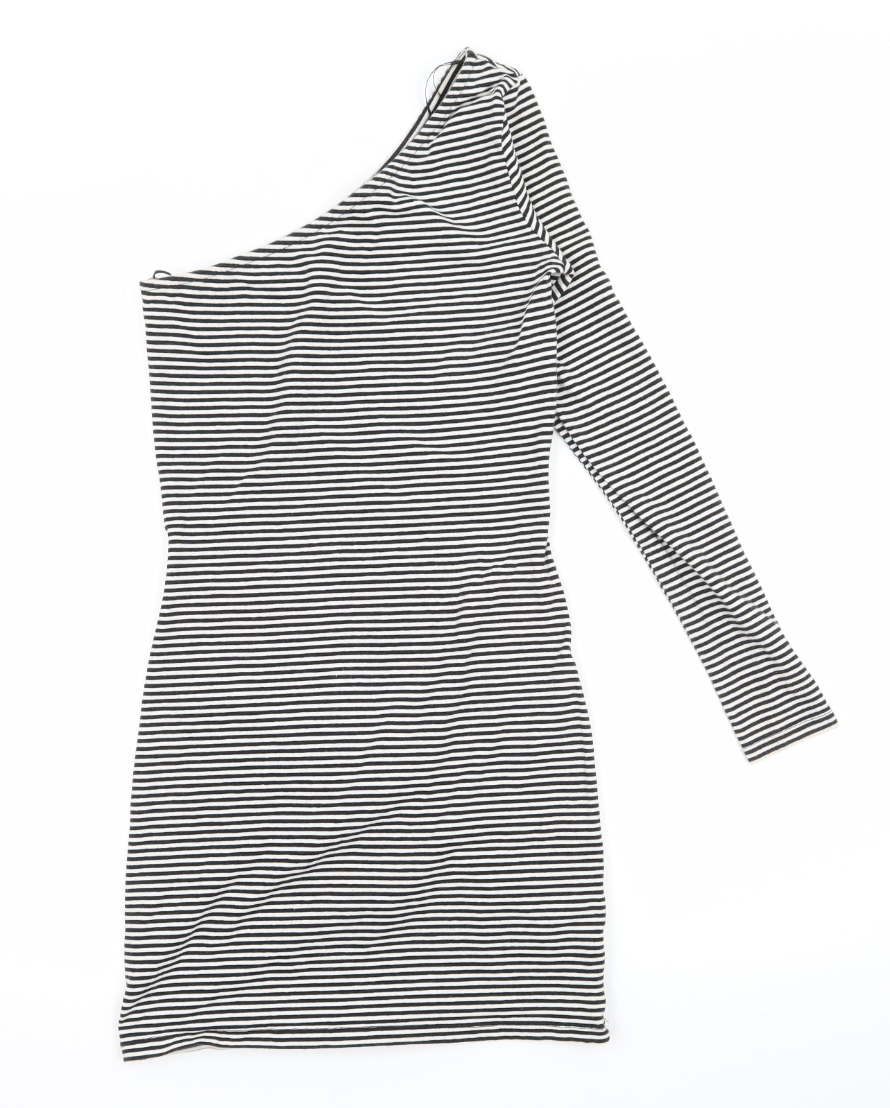 George Womens Black Striped Jersey Ball Gown  Size 8