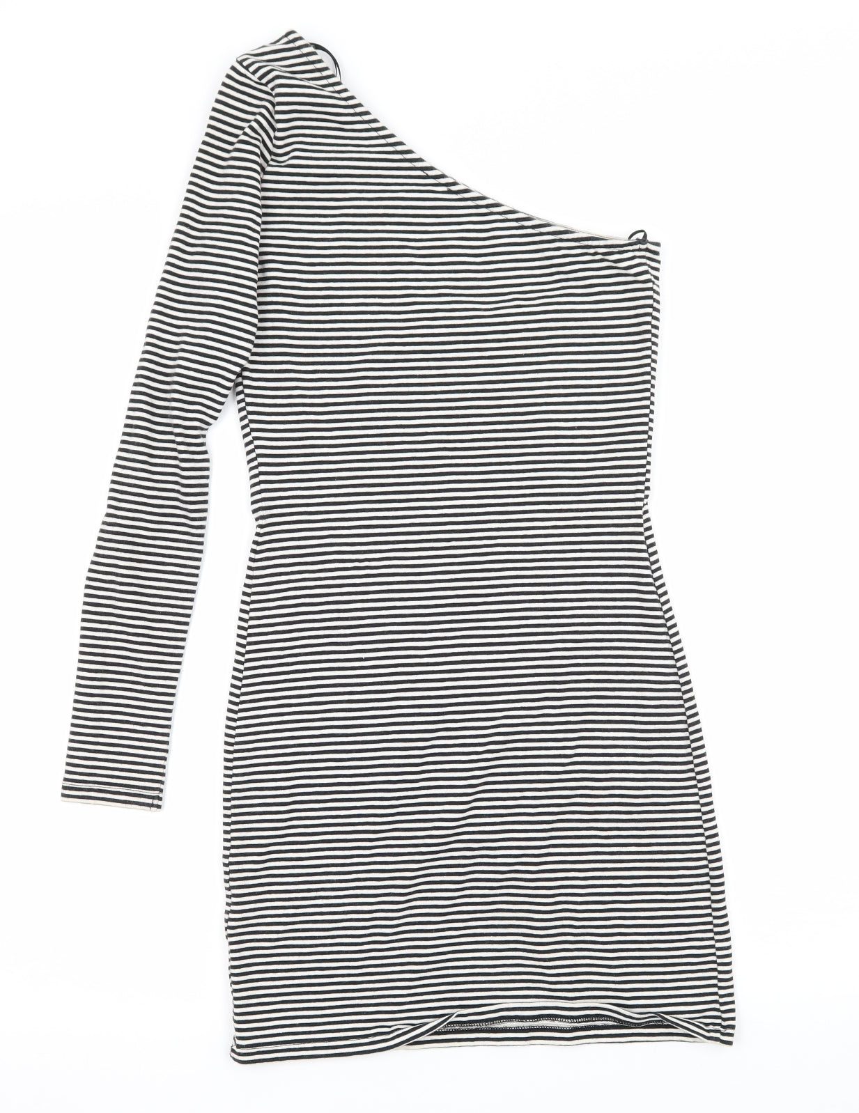 George Womens Black Striped Jersey Ball Gown  Size 8