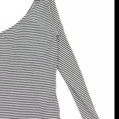 George Womens Black Striped Jersey Ball Gown  Size 8