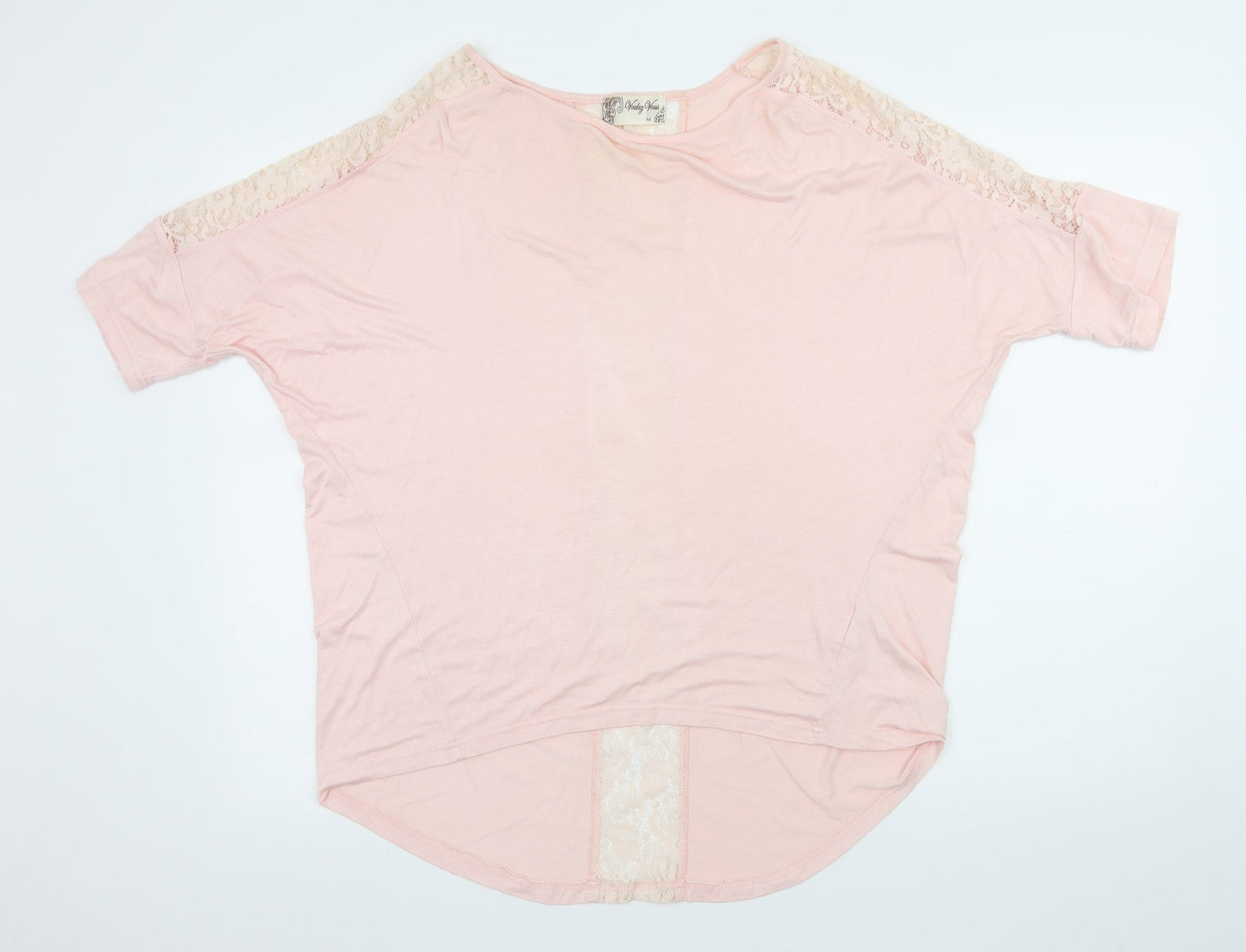 Womens UK Size M Voulez-Vous Pink Basic T-Shirt
