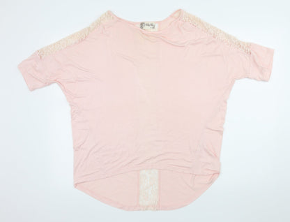 Womens UK Size M Voulez-Vous Pink Basic T-Shirt