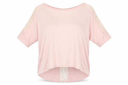 Womens UK Size M Voulez-Vous Pink Basic T-Shirt