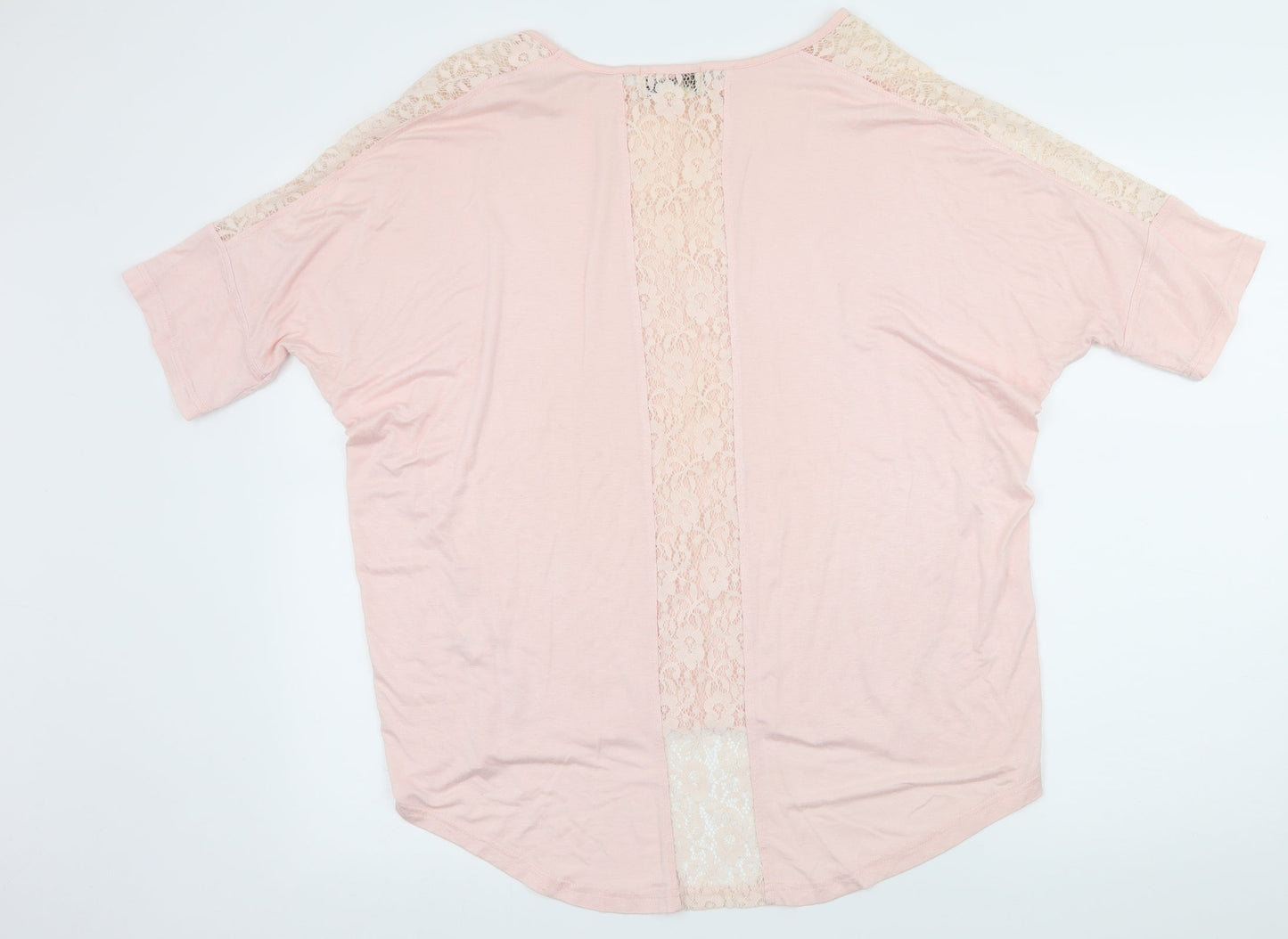 Womens UK Size M Voulez-Vous Pink Basic T-Shirt