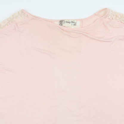 Womens UK Size M Voulez-Vous Pink Basic T-Shirt