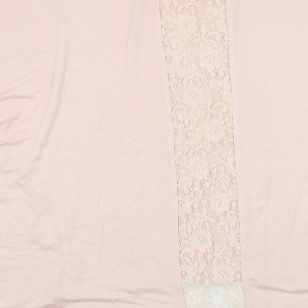 Womens UK Size M Voulez-Vous Pink Basic T-Shirt