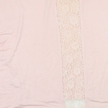 Womens UK Size M Voulez-Vous Pink Basic T-Shirt