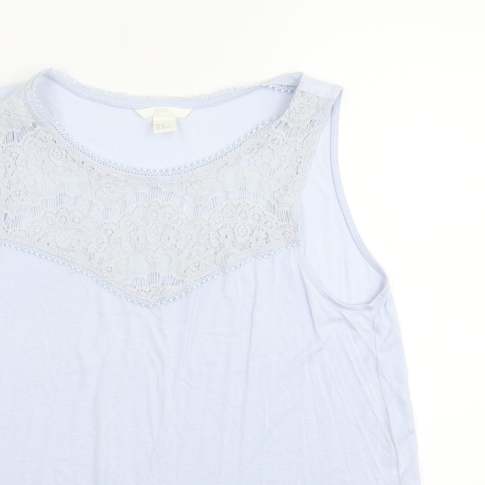 Womens UK Size M H&M Blue Basic Tank