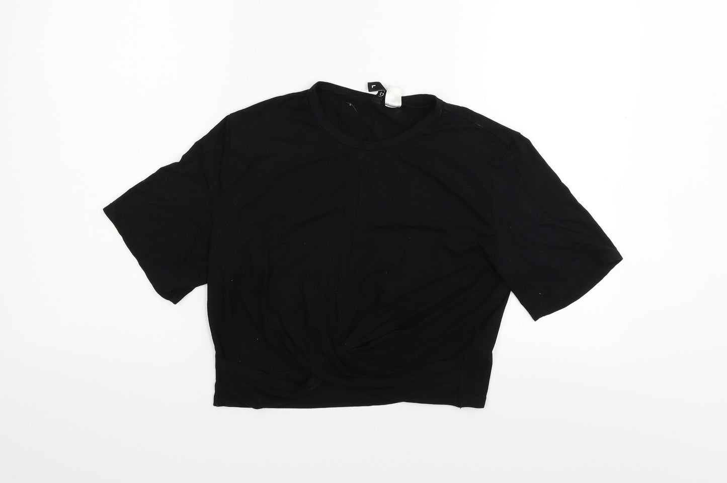 Womens UK Size L Divided Black Basic T-Shirt