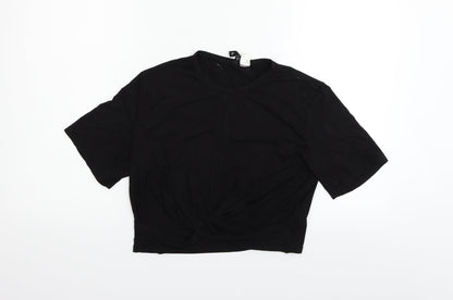 Womens UK Size L Divided Black Basic T-Shirt