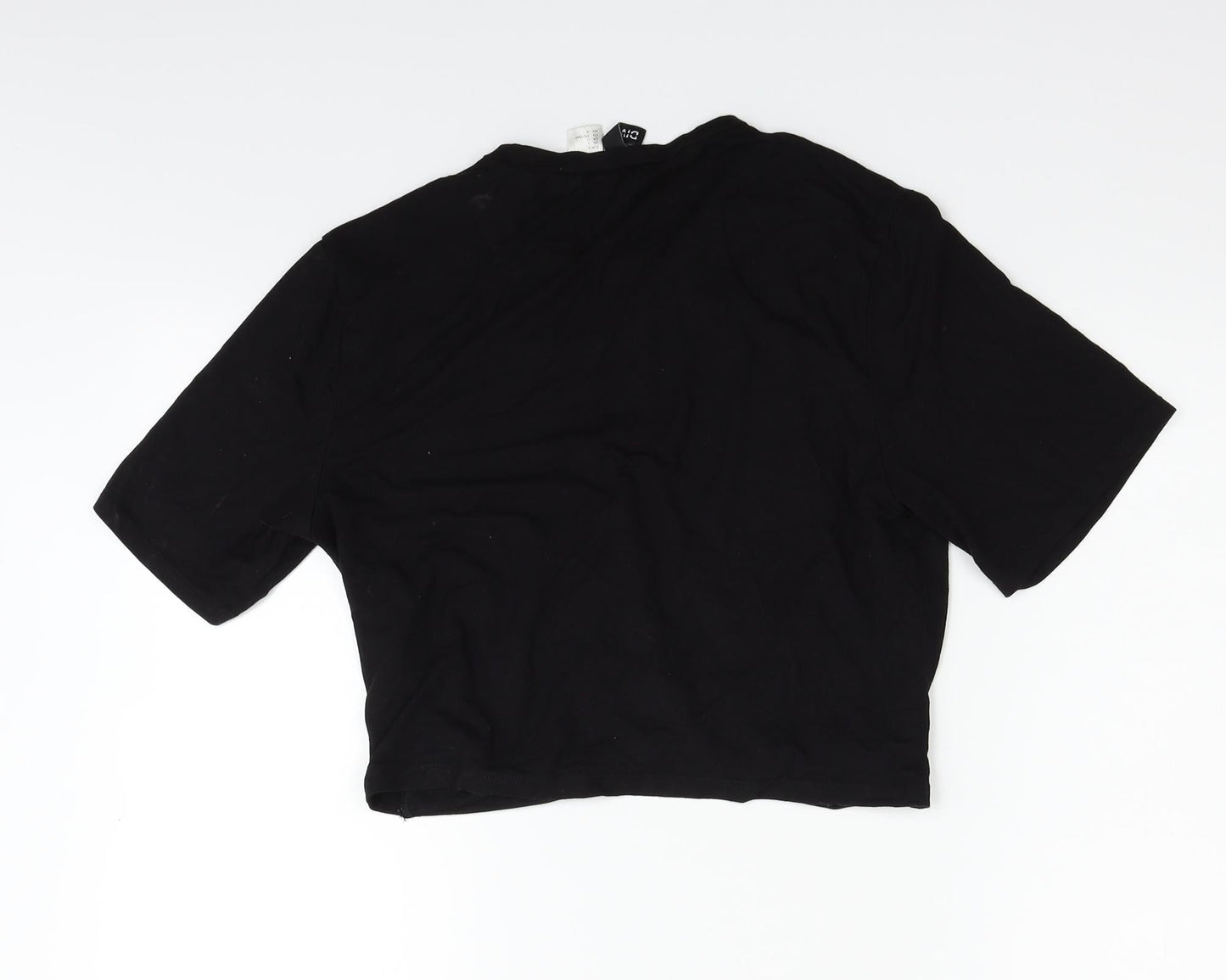 Womens UK Size L Divided Black Basic T-Shirt