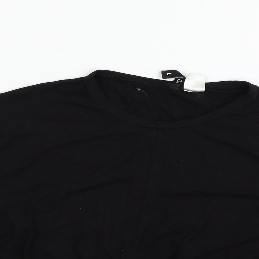 Womens UK Size L Divided Black Basic T-Shirt