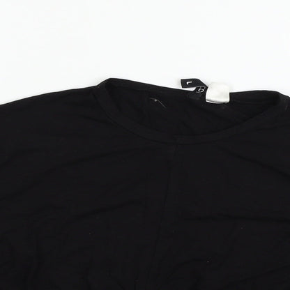 Womens UK Size L Divided Black Basic T-Shirt