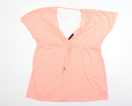 Womens UK Size L Atmosphere Orange Basic T-Shirt
