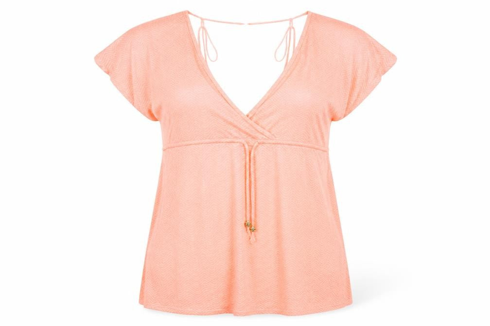 Womens UK Size L Atmosphere Orange Basic T-Shirt