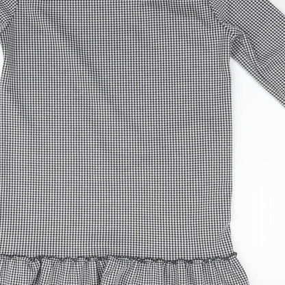 vivi fashion Womens Black Check  Fit & Flare  Size M