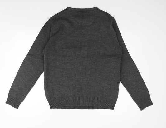 Threadbare Mens Grey   Pullover Jumper Size M