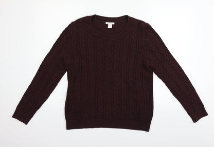 H&M Womens Purple   Pullover Jumper Size L