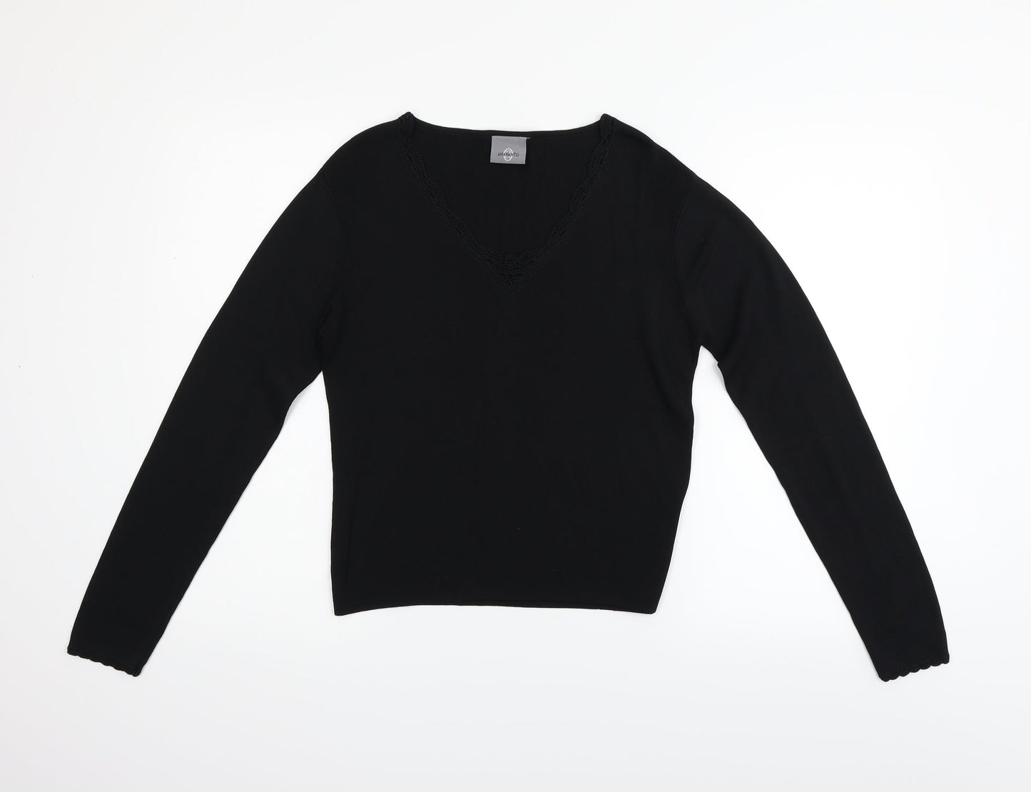 AMARANTO Womens Black   Basic T-Shirt Size M