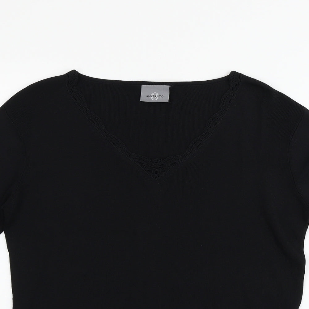 AMARANTO Womens Black   Basic T-Shirt Size M