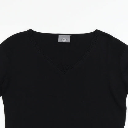AMARANTO Womens Black   Basic T-Shirt Size M