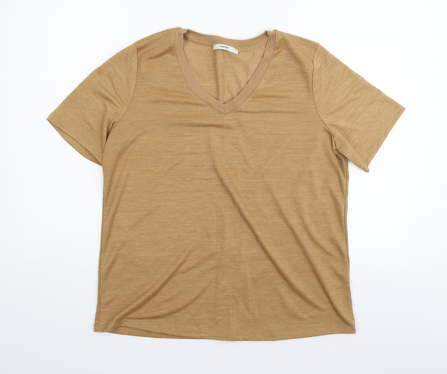 George Womens Beige   Basic T-Shirt Size 14