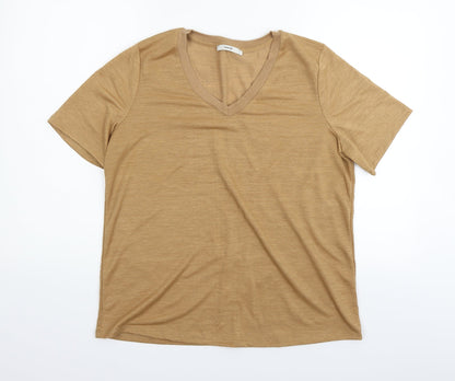 George Womens Beige   Basic T-Shirt Size 14