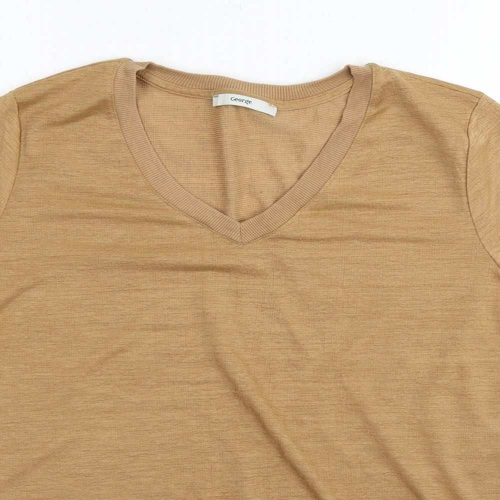 George Womens Beige   Basic T-Shirt Size 14
