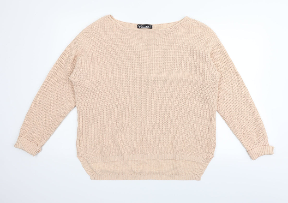 Additional front view of Avenue women’s beige jumper, size UK 16