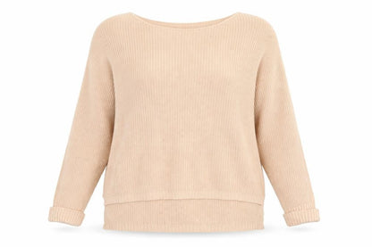 Front view of Avenue women’s beige jumper, size UK 16