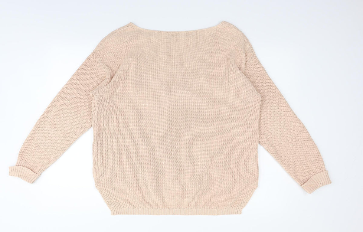 Back view of Avenue women’s beige jumper, size UK 16