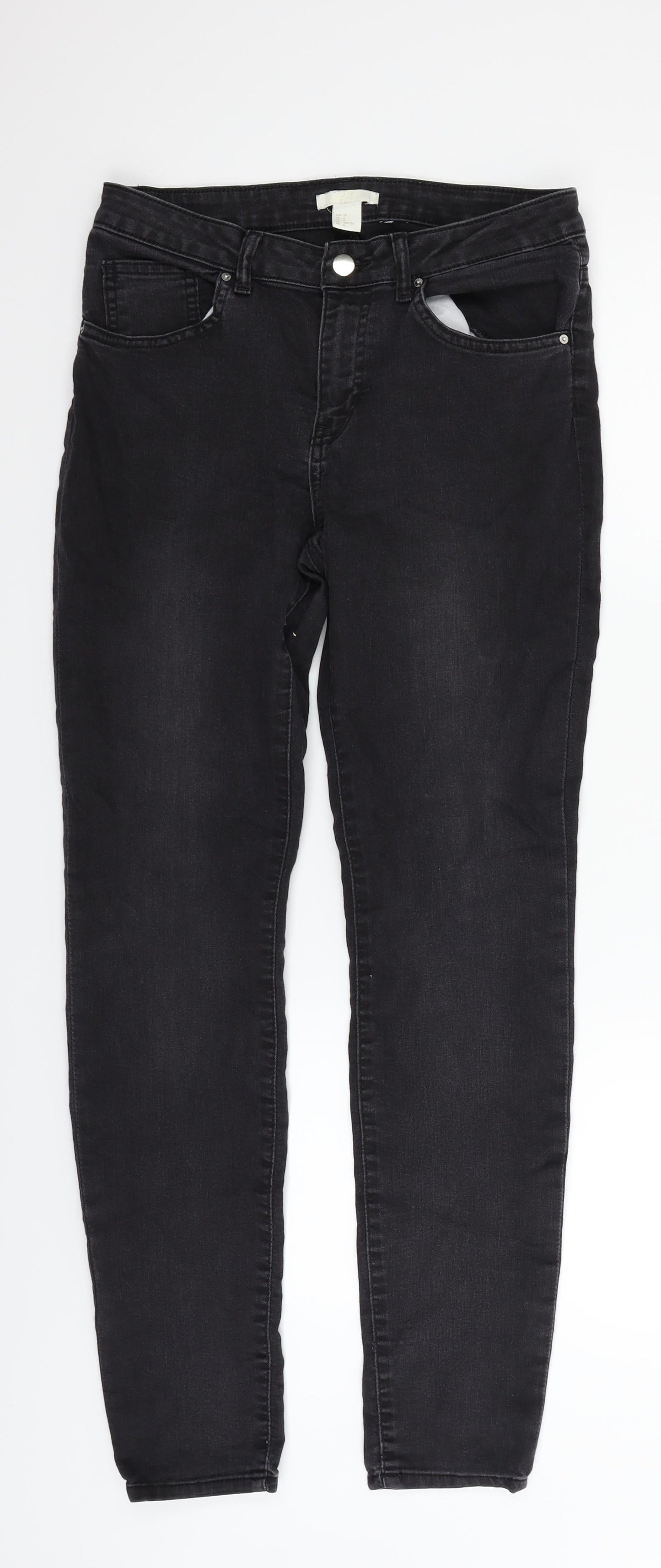 Womens UK Size 10 H&M Regular Fit  Grey Trousers