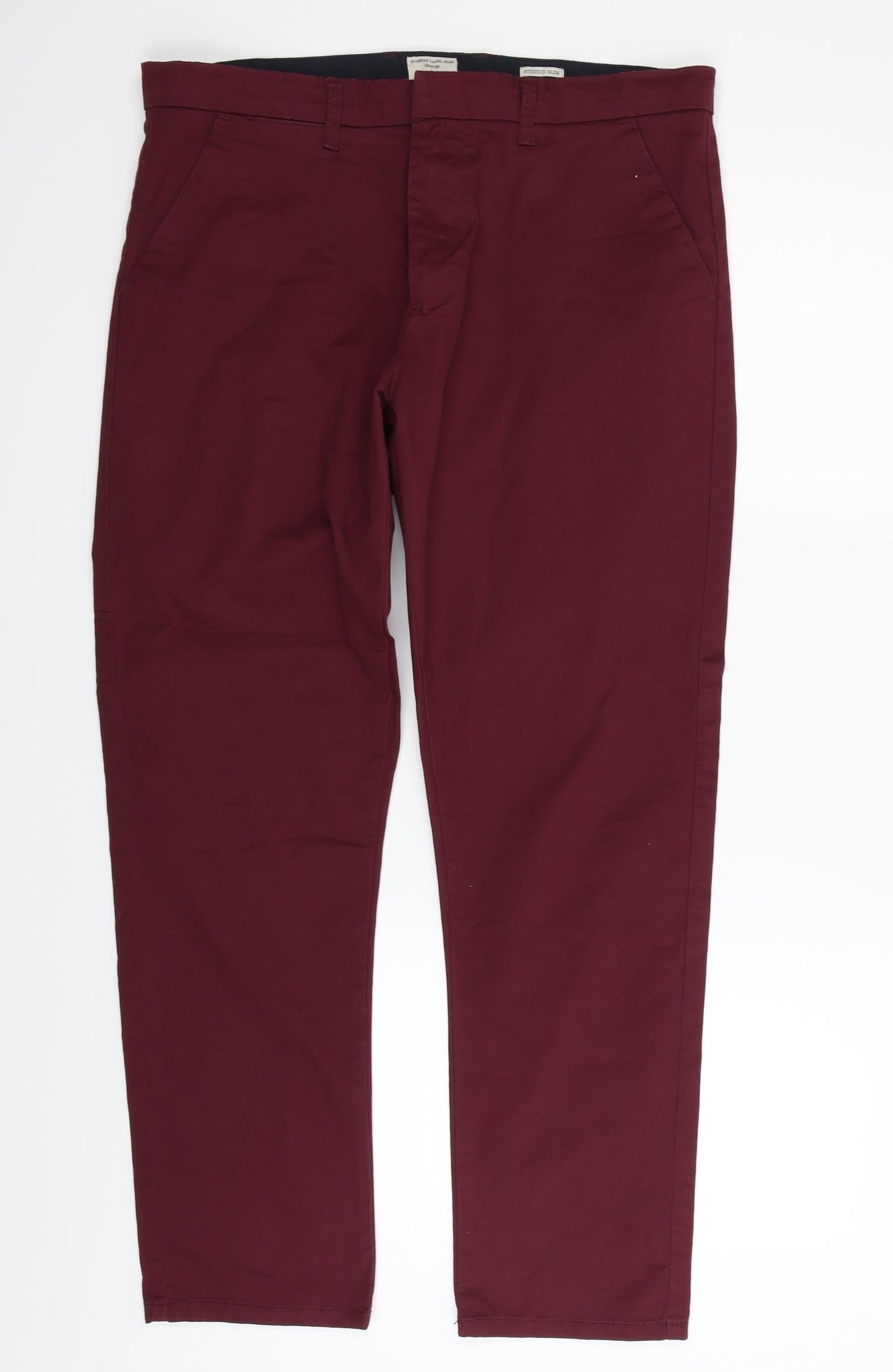 Matalan Womens Red Houndstooth  Trousers  Size 34 in L30 in