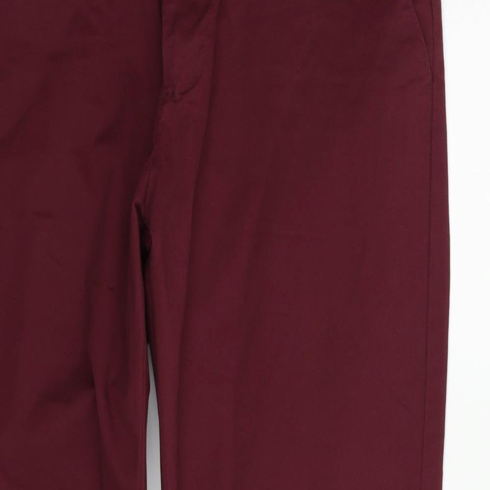 Matalan Womens Red Houndstooth  Trousers  Size 34 in L30 in