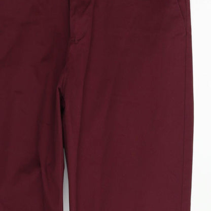 Matalan Womens Red Houndstooth  Trousers  Size 34 in L30 in