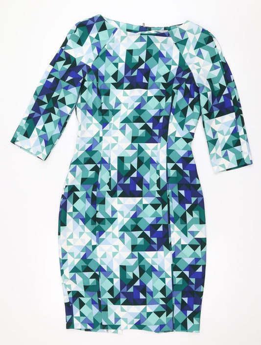 H&M Womens Green Geometric  Bodycon  Size 36