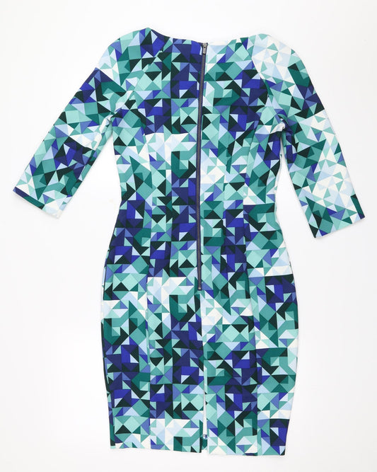 H&M Womens Green Geometric  Bodycon  Size 36
