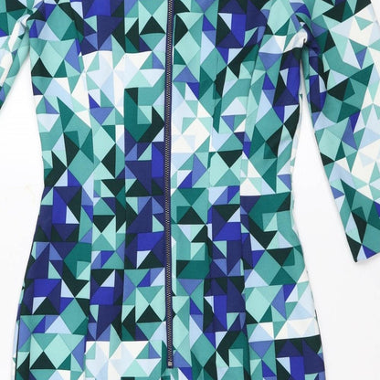 H&M Womens Green Geometric  Bodycon  Size 36