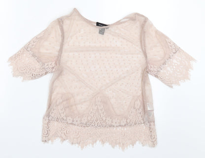 Womens UK Size 8 New Look Pink Basic Blouse
