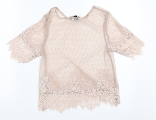 Womens UK Size 8 New Look Pink Basic Blouse