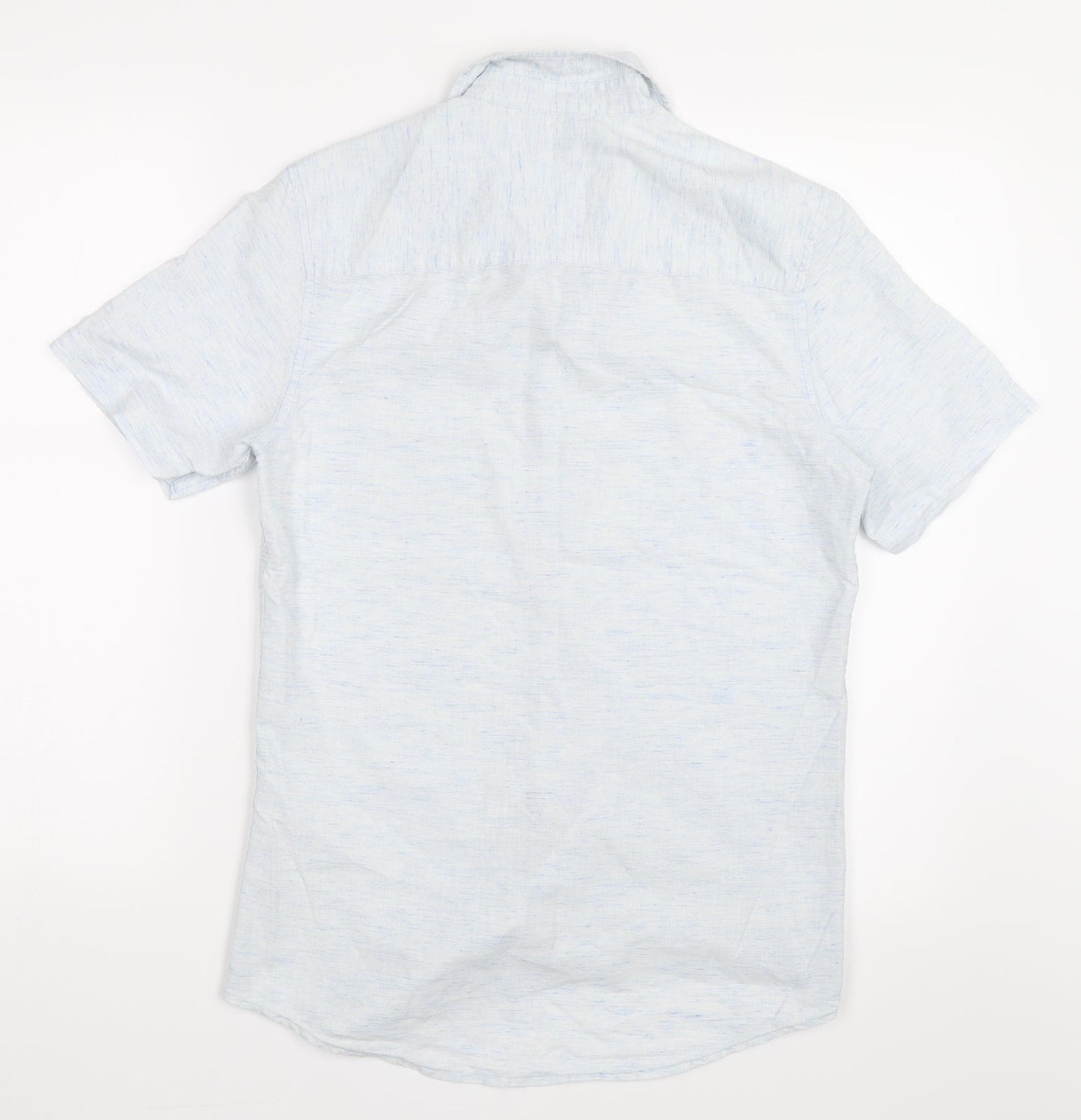 Mens UK Size XS New Look Blue  Button-Up Short Sleeve Casual Shirt